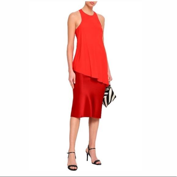 CINQ À SEPT Dylan Asymmetric Satin-Twill Top Size Small - Picture 1 of 11